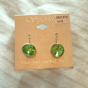 Green gem earrings